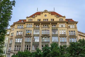 Old building in Prague in morning.