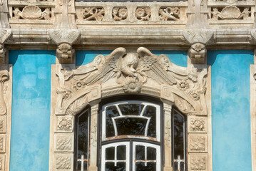 09 October 2016 : detail of facade of the museum de Arte Nova de Aveiro in Aveiro, Portugal 