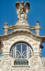 Fototapeta na wymiar 09 October 2016 : detail of facade of the museum de Arte Nova de Aveiro in Aveiro, Portugal 