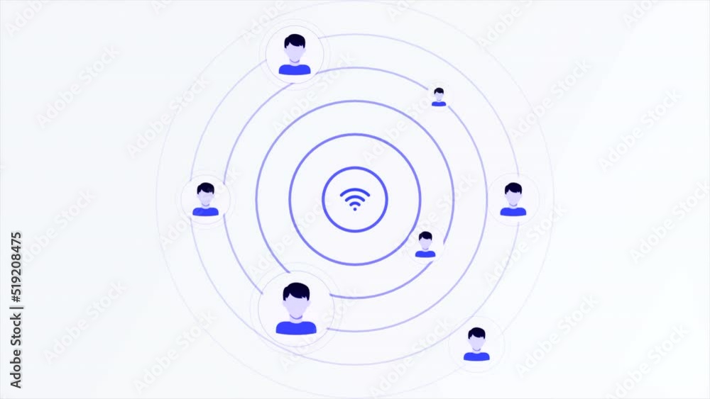 Aufkleber internet icon with moving waves. motion. background of moving lines and connection icon. computer in