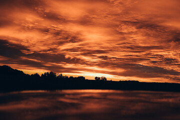 sunset over the trees