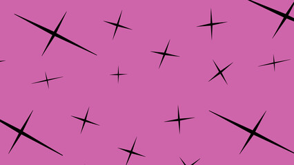 seamless pattern with cut stars slash black pink background