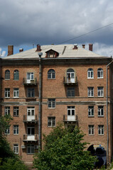Fototapeta na wymiar The facade of the apartament building. High quality photo