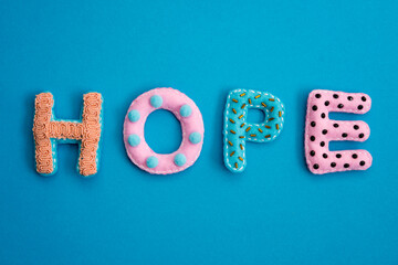 Stuffed felt letters with decorations. Word 