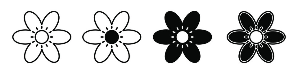 Flowers icon vector set. garden illustration sign collection. Flora symbol or logo.