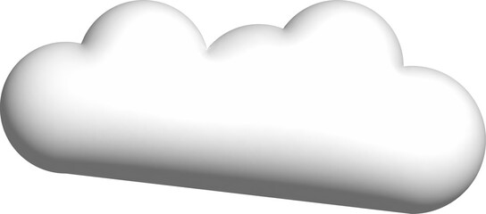 Cloud 3d icon on the white background.	