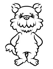 Cartoon illustration of Cute Airedale Terrier Dog standing, best for sticker, mascot, and coloring book with animal themes for Kids