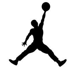 Athlete Player Holding Basketball Stretching Legs Silhouette Illustration Training Game Sport