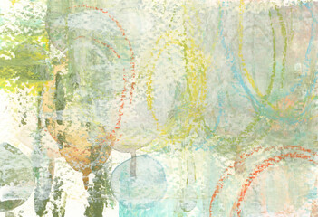 Art Watercolor and pastel smear wave blot painting. Abstract texture beige color stain copy space background.