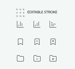 Simple Set of Business Related Vector Line Icons. Contains such Icons as Chart and File and more. Editable Stroke. 72x72 Pixel Perfect.
