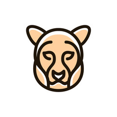 elegant lioness line art logo design