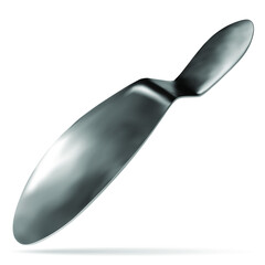 Reverden spatula. Medical surgical instrument for separation of soft tissues, retraction of organs and protection of the abdominal organs during the dissection of the peritoneum. Vector