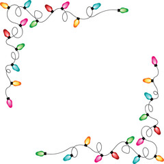 Christmas lights string isolated on white background vector