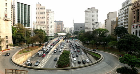 Sao Paulo downtown city, large south american urban metropolis