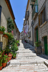 A narrow street in Trivento, a mountain village in the Molise region of Italy.