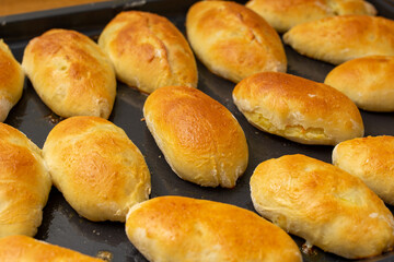 homemade pies on protvin, close-up