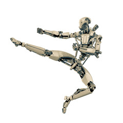 super robot in karate jump