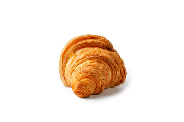 Fresh baked Croissant isolated on white background. Delicious french croissant on a white background.