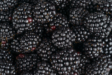Blackberries background. Antioxidant food, directly above.