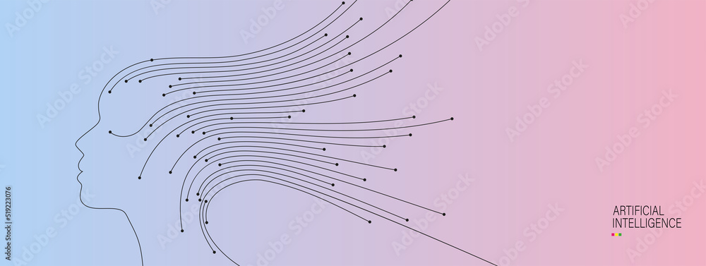Poster conceptual technology illustration of artificial intelligence