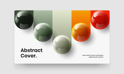 Colorful 3D balls leaflet concept. Unique booklet design vector illustration.