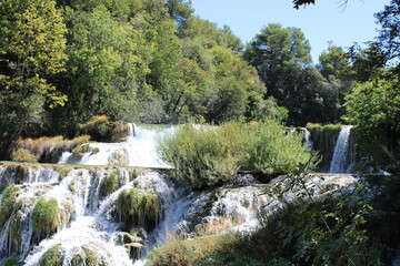 Waterfalls Nature mountains clear blue