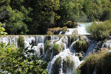 Waterfalls Nature mountains clear blue