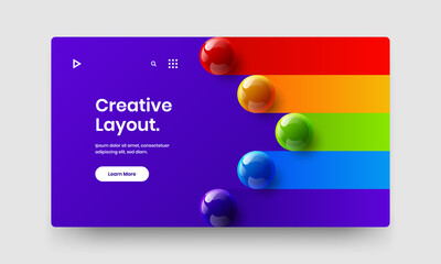 Modern realistic balls corporate cover layout. Colorful flyer vector design template.