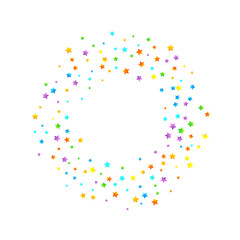 Rainbow Festive Confetti. Carnival Star Falling.