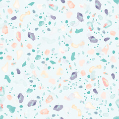 Terrazzo Texture Vector. Flooring Seamless Pattern