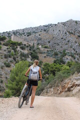 E-Bike trip in the mountains near the ocean