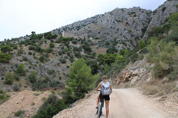 E-Bike trip in the mountains near the ocean