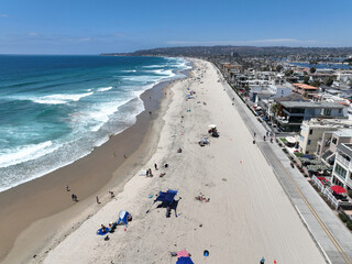 Aerial view of Mission Bay and beach in San Diego, California. USA. Famous tourist destination © Unwind