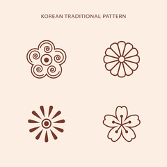 Korean traditional line pattern. Asian style. Chinese culture. Korea, china symbol. Vector abstract graphic illustration