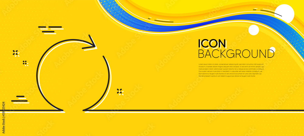Aufkleber refresh line icon. abstract yellow background. rotation arrow sign. reset or reload symbol. minimal 