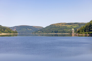 Straining tower on lake Vyrnwy, Wales - 519225468