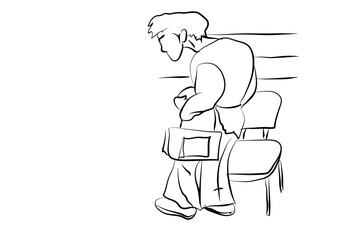 very old women and chair in polyclinic chair