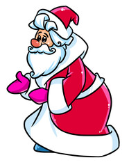 Santa Claus winter outfit wizard new year red coat character cartoon illustration