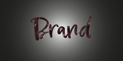 Brand word 3d leather on background