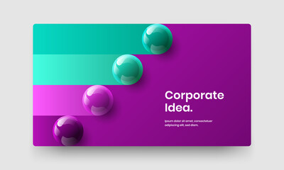 Trendy website screen design vector concept. Premium realistic balls presentation illustration.