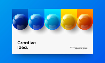 Fresh realistic balls corporate brochure template. Abstract company cover design vector concept.