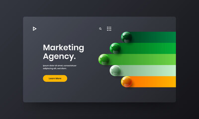 Trendy 3D spheres annual report concept. Multicolored web banner vector design illustration.