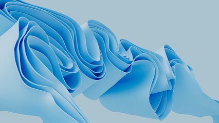 Abstract blue fashion background. Curvy layers wallpaper. 