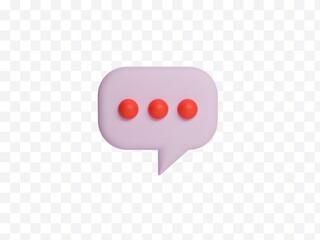 3D Chat bubble talk icons designed with notifications bell, isolated background 