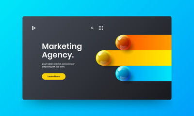 Multicolored 3D spheres corporate identity template. Bright catalog cover design vector layout.