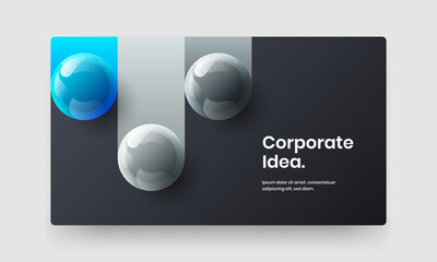 Creative banner design vector layout. Colorful 3D balls company identity concept.
