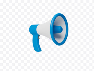 Megaphone 3D icon. Loudspeaker 3D symbol. Announcement speaker. hand speaker symbol. Marketing time concept