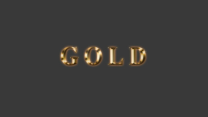 Realistic gold 3d style text effect with sparkles and reflections