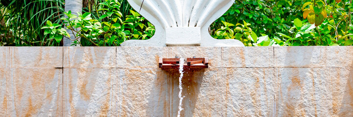 outdoor shower on tropical exotic island, spa concept