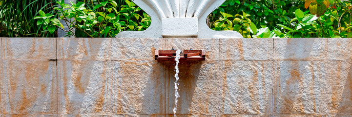 outdoor shower on tropical exotic island, spa concept